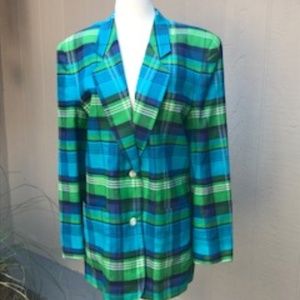 Adrienne Vittadini Plaid Blazer